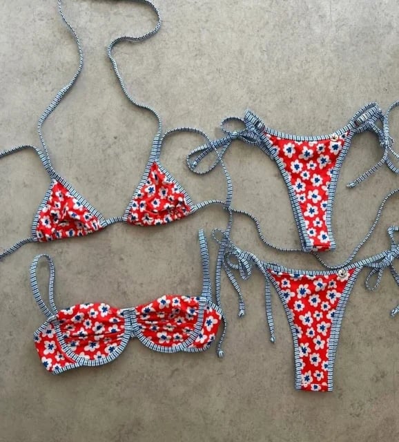 Biquíni Floral Vermelho